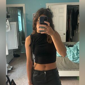 Lace Crop Top with Tie Details